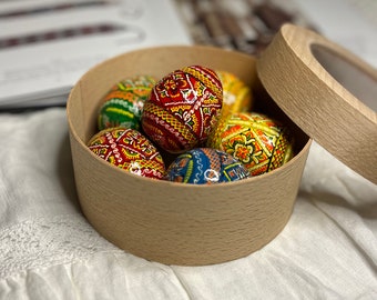 Easter eggs HandPainted Wooden  Egg Ukrainian Pysanka Petrykivka Pysanky Set of 6 Different Eggs Floral Folk Gift PYSANKY