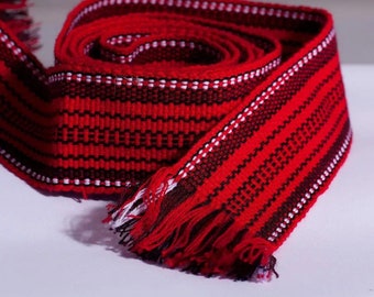 Red Krayka made in Ukraine Ukrainian belt Multicolour woven sash souvenir Kushak woven sash Hutsul belt made in ukraine Kozak Strap