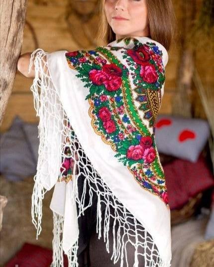 authentic Pavlovski Possad shawl EASTER Traditional Ukrainian scarf,shawl bohemian scarf flower Mother\u2019s Day giftsUkrainian shawl 80% Wool