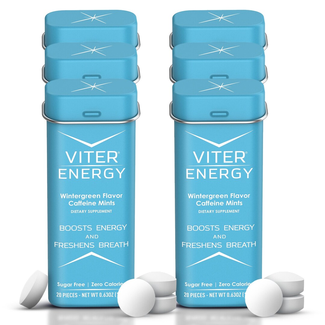 Viter Energy Caffeinated Mints 40mg Caffeine, B Vitamins, Sugar Free