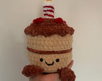 Op Jelly Cat geïnspireerde leuke verjaardagstaart gehaakte handgemaakte knuffel amigurumi knuffeldier