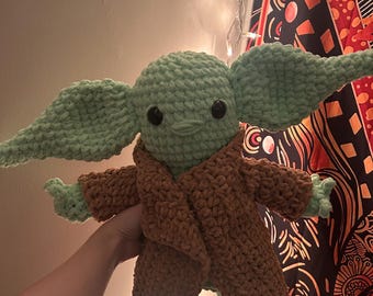 Gehaakte Jumbo Groku Baby Yoda Star Wars amigurumi knuffel handgemaakte knuffel