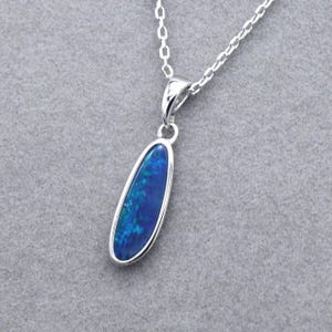 925 Sterling Silver Natural Australian Boulder Opal Doublet Pendant Necklace | October Birthstone | Fine Gemstone Jewelry | Gift Jewelry