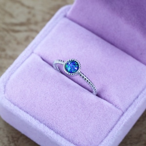 925 Sterling Silver Natural Australian Black Opal Triplet Ring | Gift | Fine Gemstone Jewelry