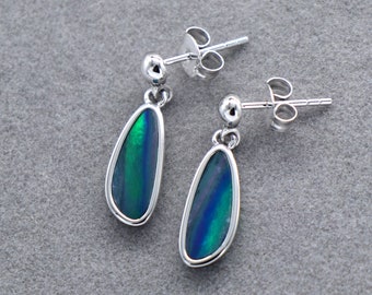 Peruvian Opal Earrings October Birthstone Opal Earrings Boulder Opal Earrings Statement Earrings Opal Silver