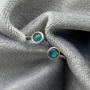 925 Sterling Silver Natural Australian Black Opal Triplet Ring | Gift | Fine Gemstone Jewelry