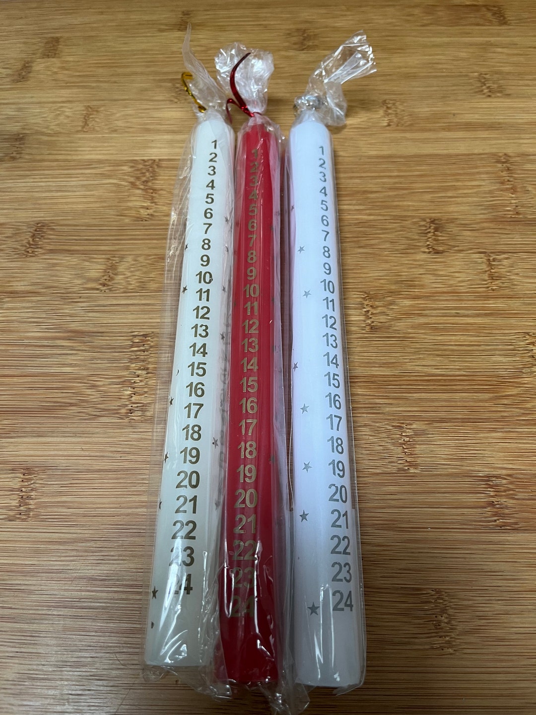 Advent Candle, Tapered Dinner Candle, Cone or Pyramid Candle, Countdown