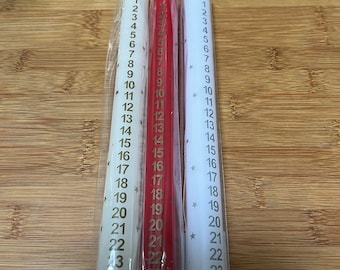 Hand-Painted Advent Tapered Candle: Christmas Countdown Gift