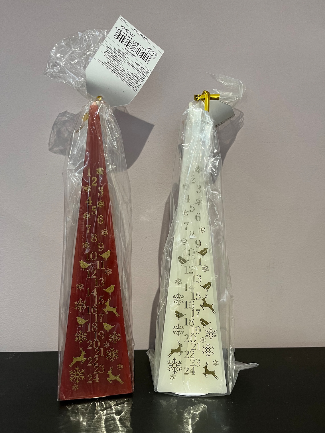 Advent Candle, Tapered Dinner Candle, Cone or Pyramid Candle, Countdown