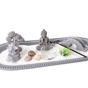Jardim Zen com luz de chá