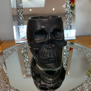 Large Black, Silver, Grey, Diamante Wax Melt Skull Burners