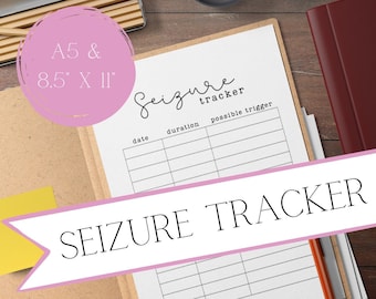 Seizure Tracker | Epilepsy Log | Chronic Illness A5 Bullet Journal | Spoonie