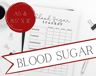 Blood Sugar Levels Tracker | Diabetes Medical Log | Chronic Illness | Spoonie Bullet Journal Insert