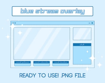 Simple Blue Twitch Stream Overlay | Light Blue, Pastel Blue, Baby Blue Theme