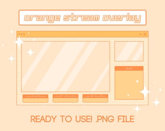 Simple Orange Twitch Stream Overlay | Pastel, Tangerine, Kawaii Theme