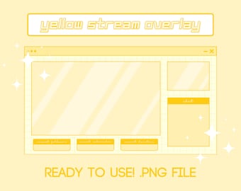 Simple Yellow Twitch Stream Overlay | Lemon, Pastel, Kawaii Theme