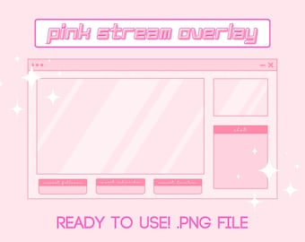 Simple Pink Twitch Stream Overlay | Strawberry, Baby Pink, Kawaii