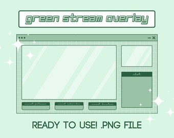 Simple Green Twitch Stream Overlay | Sage Green, Mint Green, Light Green