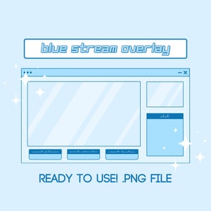 Simple Blue Twitch Stream Overlay | Light Blue, Pastel Blue, Baby Blue Theme