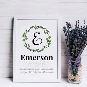 Custom Baby Name Nursery Printable Wall Art (GENDER NEUTRAL) | Personalized Gift | New Baby Gift