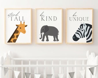 Safari/Woodland Animal Art Print Set | Nursery Wall Decor | Set of 3