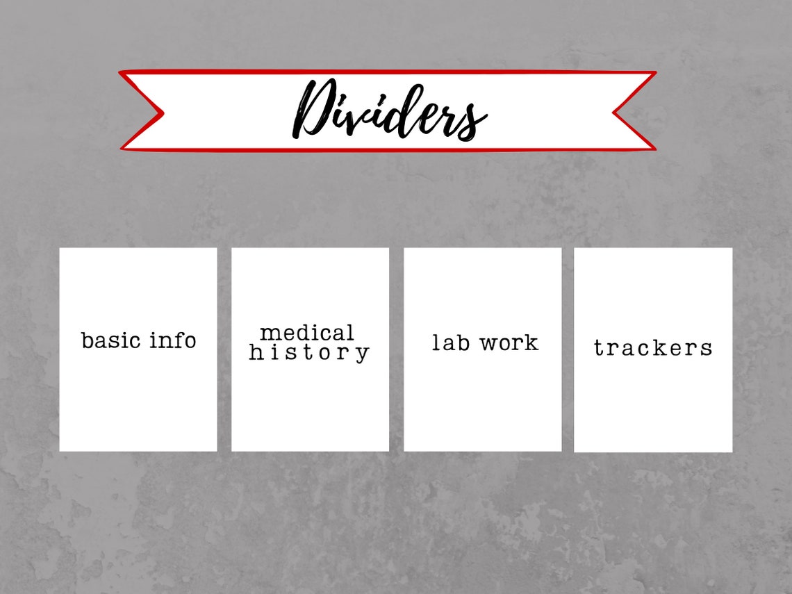 Medical Records Organizer PRINTABLE Bullet Journal Inserts | Etsy