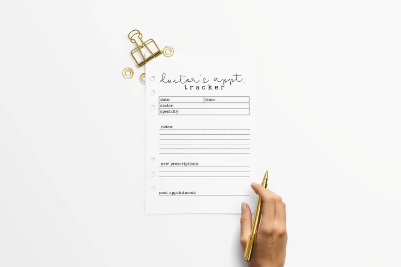 Doctor's Appointment Tracker Medical File A5 Bullet - Etsy