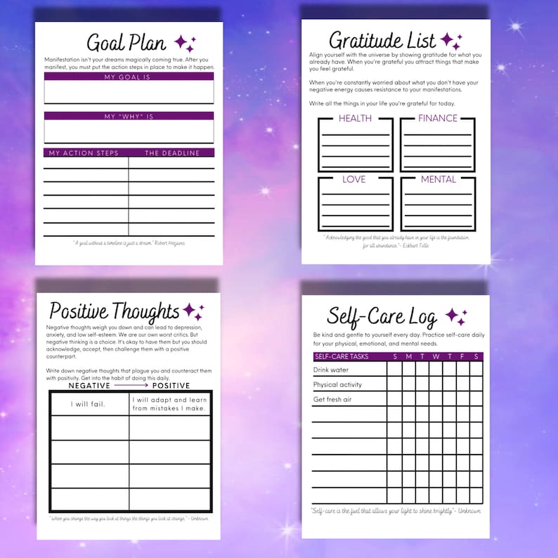 Free Printable Manifestation Journal Pdf Printable Word Searches