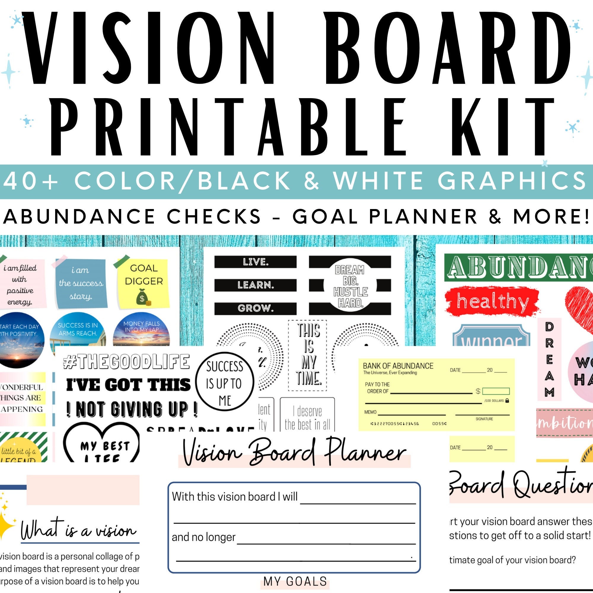Vision Board Printables Vision Board Planner | Etsy