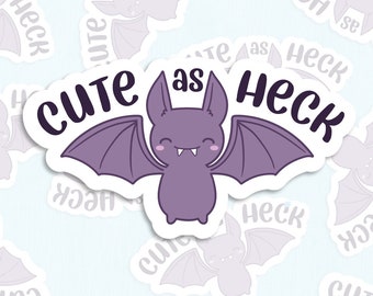 Cute Spooky Bat Sticker, Kawaii Baby Bat Decal