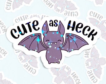 Holographic Bat Sticker, Kawaii Spooky Cute Decal