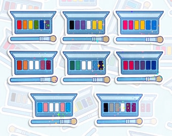 Pride Palette Holo Stickers, LGBTQIA+ Pride Decals, Subtle Sparkly Pride Stickers