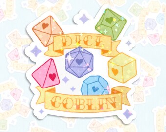 ダイスゴブリン ホログラフィックステッカー：D20 TTRPG デカール