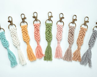 Macrame Keychain, Boho Keychain, colorful keychain, backpack charm, bag charm, woven keychain, fall keychain, best friend gift