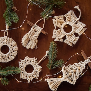 Macrame Christmas Ornament, Window Charm, Rear-view Mirror Charm ...