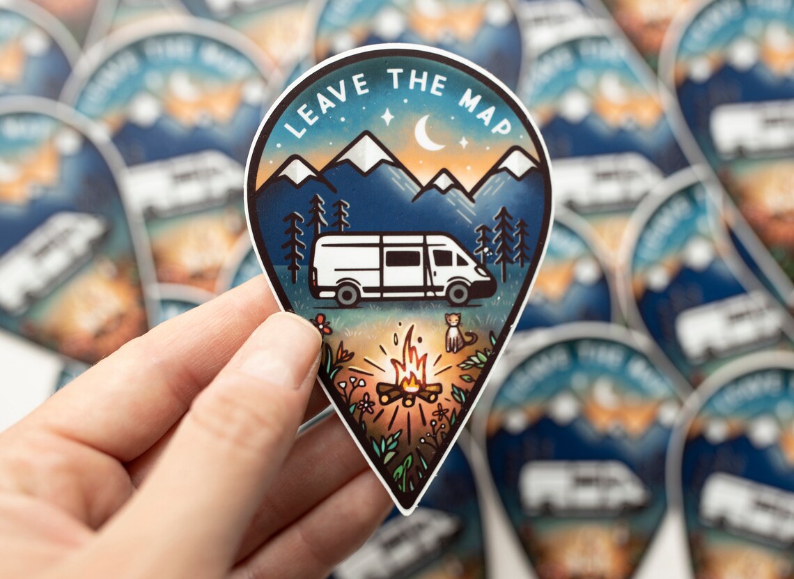 LEAVE THE MAP Sticker Outdoor Sticker Weatherproof Laptop - Etsy
