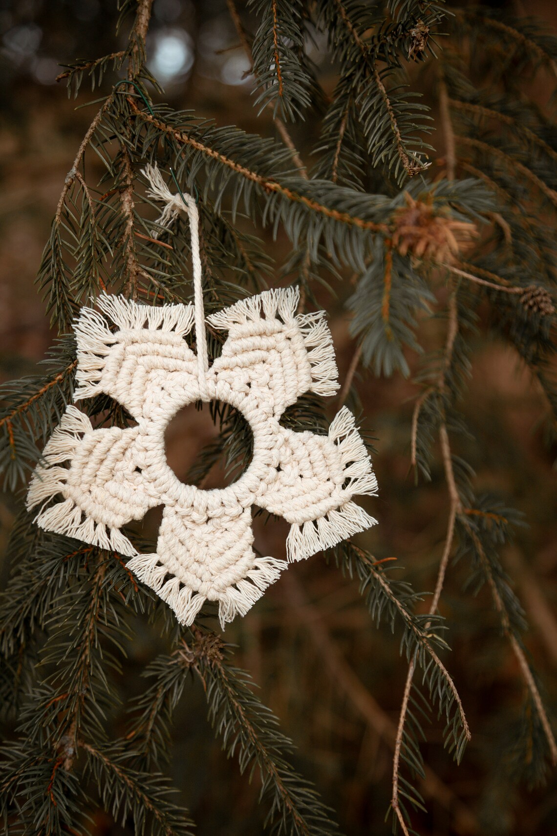 Macrame Christmas Ornament Window Charm Rear-view Mirror | Etsy