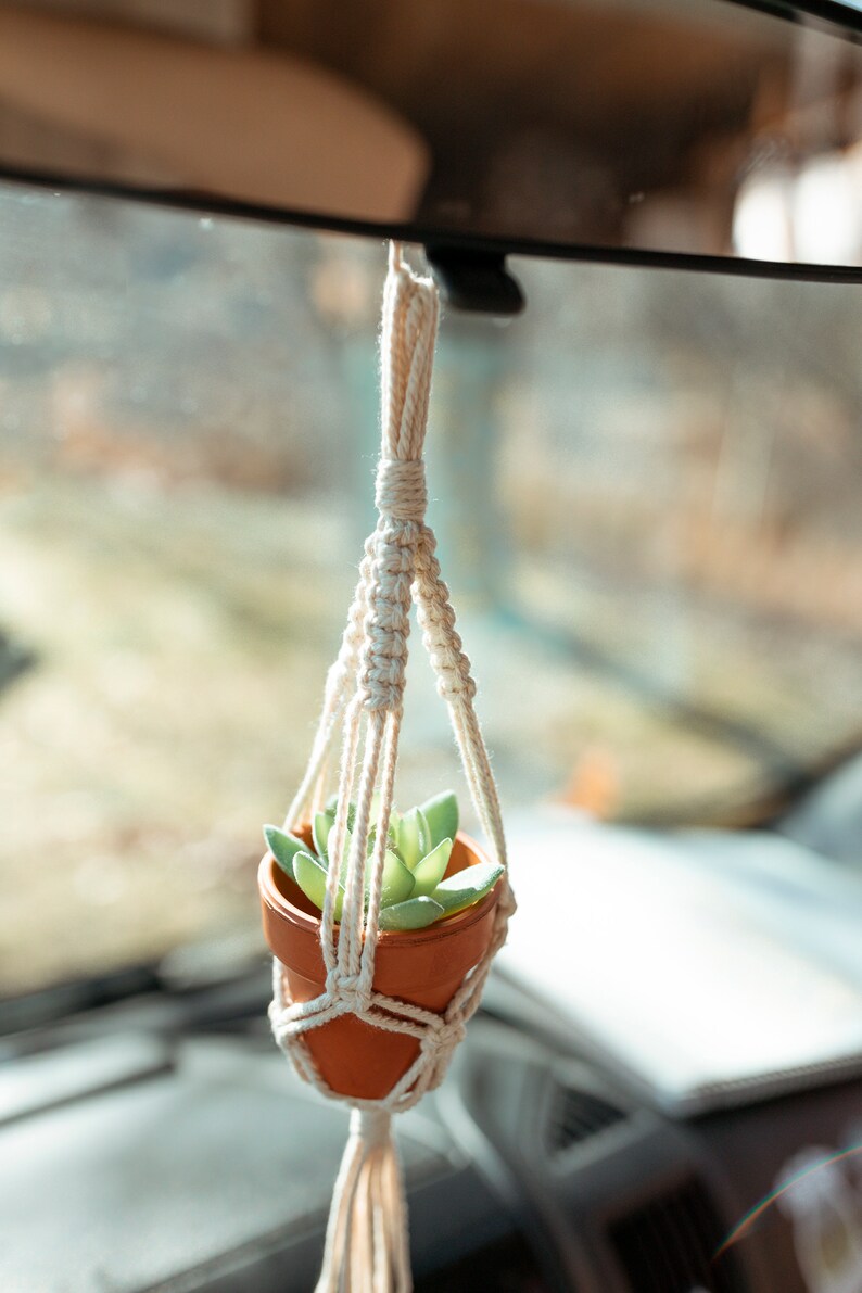Mini Plant Hanger Rear View Mirror Hanger Cute Office Decor Etsy