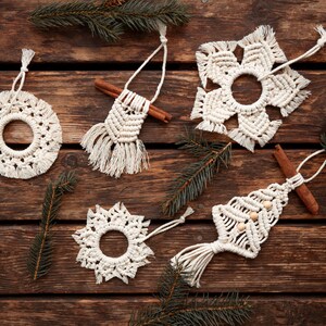 Macrame Christmas Ornament, Window Charm, Rear-view Mirror Charm ...