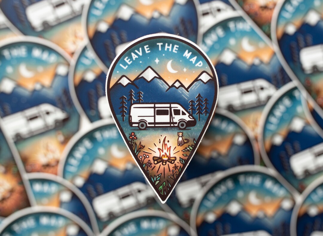 LEAVE THE MAP Sticker, Outdoor Sticker, Weatherproof Laptop Sticker ...