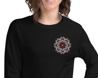 Embroidered Mandala Sweatshirt, Trendy Embroidery design sweatshirt for women, Embroidered crewneck shirt for her, boho clothing for her