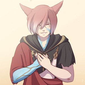 A5 Art Print | Crystal Exarch | G&#39;raha Tia | Final Fantasy XIV Shadowbringers