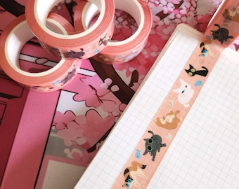 Silly Kitties Washi Tape | Grey, Black, White, Heterochromia, Calico, Ginger, Tabby Cat | Funny & Cute Cat Stationery | Journaling