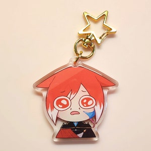 FFXIV Crybaby Exarch Acrylic Charm | Cute Keychain | G&#39;raha Tia | Final Fantasy XIV Shadowbringers