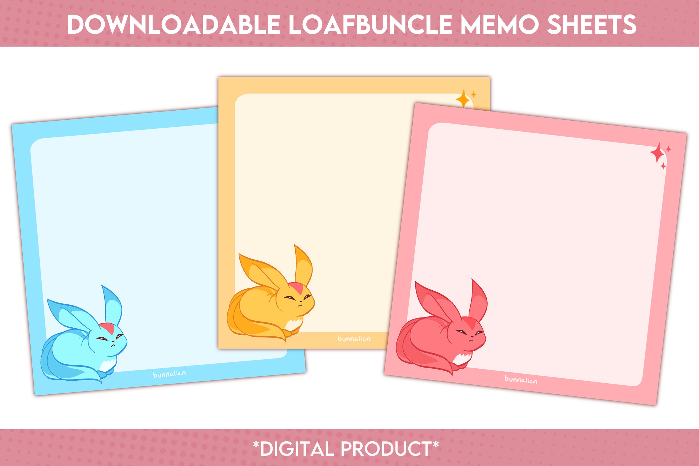 FFXIV Memo Sheets Cute Carbuncle Loaf *DIGITAL DOWNLOAD* | Printable Notepad Pages