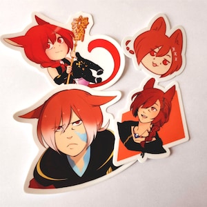 FFXIV Stickers G&#39;raha Tia & Crystal Exarch | Final Fantasy XIV |