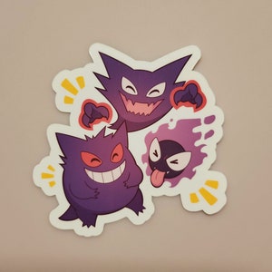 Spooky Gang Sticker | Gengar, Haunter, Gastly | Ghosts | Cute Poke Monsters