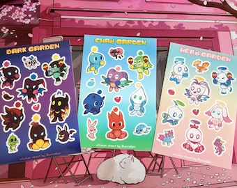 Chao Garden Sticker Sheets | Neutral, Hero, Dark | Funny & Cute Sonic Stickers | Stationery