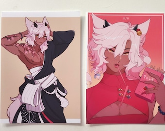 A5 Art Prints | Robin Suhe | Original Character | Final Fantasy XIV Warrior of Light