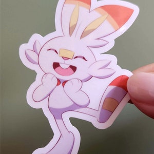 Happy Scorbunny Sticker | Cute Poke Monsters